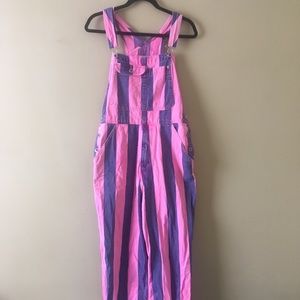 Levi’s Silvertab pink striped overalls sz small